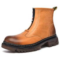 Genuine Leather England Style Carving Shoes Men's Men's Boots Korean Fashion Trendy Ankle Boots Ankle Boots Ankle Boots Leather Shoes 38