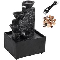 Tabletop Waterfall Decor Water Fountain Desktop Ornaments Feng Shui Flowing Water Waterfall Tabletop Landscape Decoration black