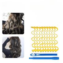11/13Pcs Set Magic Hair Curler Heatless Hair Rollers Wave Formers Hairstyle Roller Sticks Curling Hair Styling Tools for Women yellow