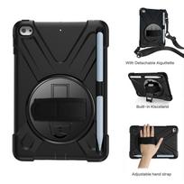 Mini4/mini5 planšetinio kompiuterio apsauginis dėklas su rankena, besisukančiu stoveliu, peties dirželiu; 3 sluoksnių apsauginis dėklas nuo kritimo No Shoulder Strap