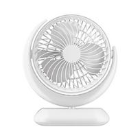 Moon-Shaped Desktop Mini Fan with DC Motor 45 degrees  Adjustable Air Outlet Circular Fan Outlet Direct Direct insertion gray