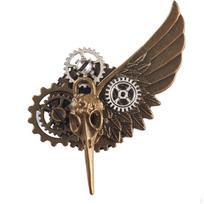 Steampunk krumpliuko sagė Angelo sparno kostiumo segė Papuošalas Madingas kaukolės ženklelis black