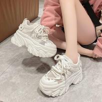 Summer New Thick Bottom Female Ins Tide Mesh Breathable Increased Hollow out Platform Leisure Sneaker 34