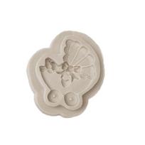 Lovely Baby Carriage Silicone Mold Fondant Cake Mold Baking Tool Cupcake Candy Clay Cake Decor 1pc 1 pc beige
