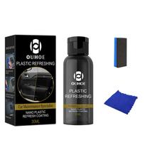 30/50 ml plastikinės atgaivinančios dangos priemonė, plastikinių dalių atnaujinimo priemonė automobiliui, plastikinių dalių restauravimo priemonė automobilių salono valymo priemonė B juoda