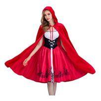 Helovino kostiumas Mažosios raganaitės tarnaitė Cosplay apranga Raudona kepurė, raganos apsiaustas, kostiumas, vakarėlis scenos pasirodymas vaidmenų apranga M