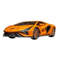 1/24 Scale Alloy Car Model Toy Lamborghini Sian High Simulation Metal Diecasts Toys Car with Light Sound Pull Back Sports Car for Boys Gifts oranžinė