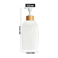 500 ml juostelinis muilo dozatorius su bambuko pompa, pakartotinai užpildomu šampūno kondicionieriumi rankoms ir indams Muilo dozatoriaus buteliukas virtuvei vonios kambariui juoda