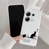 Cat raštuotas minkštas silikoninis dėklas, skirtas Samsung A55 A35 M35 S24 Xiaomi Redmi Note 13 Pro iPhone 15 Huawei Honor Realme fotoaparato apsauginis dangtelis Realme 12x gray