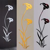 Akriliniai veidrodiniai sienų lipdukai Floret Flower 3D DIY sienų dekoravimo sienų lipdukai Atspindintys veidrodiniai tapetai namų dekoravimui Aukštos kokybės priedai sidabras