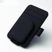 1 vnt. Magnetinis PU odos automobilio akinių laikiklis 3 viename Kūrybiškas saulės skydelio laikymo klipas Akinių nuo saulės klipas Automobilio interjero dekoracija juoda