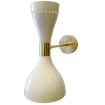1950 Žalvarinis sieninis šviestuvas Diabolo sietynas Italijos kūgis Stilnovo Sputnik Sieninė dekoracija gray