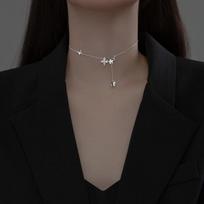 Trustdavis Genuine 925 Sterling Silver Temperament Sweet Choker Dazzling CZ Short Necklace For Women Wedding Jewelry Gift DS1869