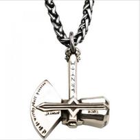 Classic Norse Mythology Retro Thor Axe Pendant Necklaces for Mens Rock Party Fashion Jewelry Gift Punk Style Men's Necklace sidabras