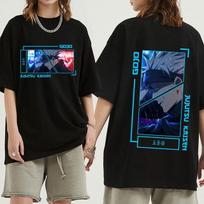 Japanese Anime Jujutsu Kaisen T Shirt Unisexga Gojo Satoru Graphic T-shirts Unisex Casual Cotton Short Sleeves Summer T Shirts Streetwear Tops Tees 4XL yellow
