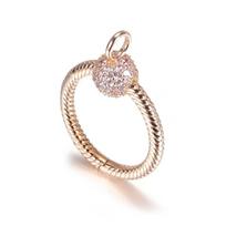 Authentic S925 Silver Moments Small Pave O Pendant for Necklace DIY Jewelry Rose & Clear CZ