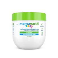 Mamaearth Kūdikio sodrus drėkinamasis kremas su migdolų aliejumi ir sviestu taukmedžiu sausai odai - 200 g | Veidui ir kūnui green