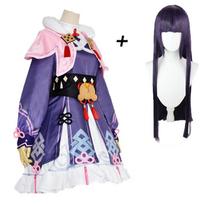 Yunjin Cosplay Game   Yunjin Cosplay Dress Yun Jin Cosplay Wig with Hat   Yunjin Gradient Wig Outfits L-(Costume+Wig) blue