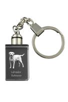 Labradoro retriveris I – krištolinis raktų pakabukas su šuns nuotrauka, šviečiantis raktų pakabukas, unikali „Art-Dog“ prekės ženklo dovana skaidri