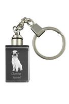 Clumber Spaniel - Crystal key ring with dog photo, illuminated key ring, unique gift by Art-Dog brand skaidri