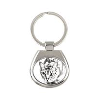 Ocikatas - raktų pakabukas su kate, raktų pakabukas su spauda, personalizuotas pakabukas iš Art-Dog prekės ženklo sidabras