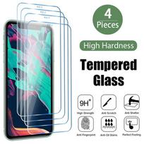 4PCS Tempered Glass for iPhone 16 15 14 13 12 11 Pro Max Mini Screen Protector for iPhone SE 2020 2022 X XR XS Max 7 8 6 6S Plus iphone 11 gryna