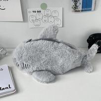1PC Cute Plush Shark Pencil Case Student Stationery School Supplies Kawaii Doll Back To School Storage Bag Pen Bag Stationery