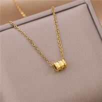 Stainless Steel Spiral Cylinder Pendant Choker Necklace For Women Gift Rose Gold Fashion Luxury Jewelry  New Trend