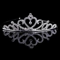 Wedding Bridal Princess Austrian Crystal Tiara Crown Veil Hair Accessory For Girls Children Tiara Crown Hair Jewelry Width: Approximately 14cm