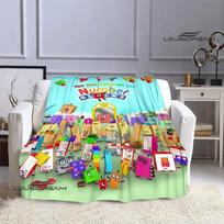 3D N-Number-Blocks animacinis filmas Spausdinti antklodė Flanelė Šiltos antklodės Minkštos ir patogios antklodės lovos pamušalai cubre cama Gimtadienio dovana 30x40in white