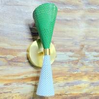 Beautiful Mash Shade Cone Set of 2Two Wall Lamp Perforated Diablo Sconce Light Fixture For Bed Room 14 Inches Height auksinė