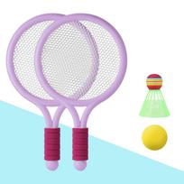 Children's Badminton Tennis Racket Beginner Training Outdoor Beach Tennis Kindergarten Baby Parent Child Interactive Toys violetinė