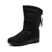Women Boots Waterproof Winter Snow Ankle Boots Fur Plush Down Warm Shoes Tassel Black Women Booties Fashion Botas Mujer Inviern 44 juoda
