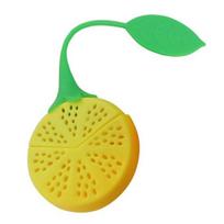 Braškių/citrinos formos karščiui atsparus silikoninis arbatos sietelis Lemon geltona
