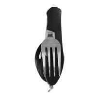 1Pc Portable Utensil Set Multifunction 4 in 1 Outdoor Tableware Camping Stainless Steel Folding Pocket Kits juoda