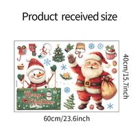 Kalėdinės dekoracijos Kalėdų Senelis Snieguolis Šaldytuvas Spintelė Papuošti Dekoratyviniai Sienų Lipdukai 40*60cm/fun-e151 beige