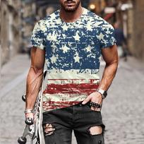 Marškinėliai Vyriški marškinėliai, vyriški marškinėliai su Amerikos vėliava Patriotic Tee trumpomis rankovėmis, raumenims treniruotis marškinėliai XXL white