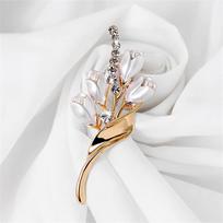 1PC Luxury Simple Tulip Brooch Scarf Clothing Pins Women Gifts Wedding Engagement Party Jewelry auksas
