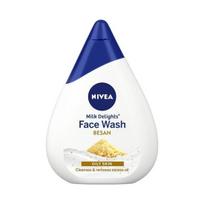 NIVEA Milk Delights veido prausiklis su smulkiais avinžirnių miltais riebiai odai 100 ml, 100 ml