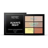 RENEE Always Right Conceal & Contour paletė – kreminė apdaila nepriekaištingam formavimui ir vientisam maišymui – patogu kelionėms beige