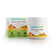 Mamaearth Ubtan Face Pack Kaukė švelniai, įdegiai ir švytinčiai odai su šafrano, ciberžolės ir abrikosų aliejumi, 100 g