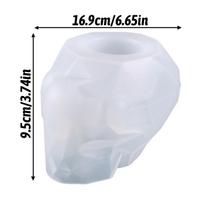 1 vnt 3D kaukolės formos vazono cemento forma, silikonas rankų darbo, epoksidinė derva, skeleto sodintuvas, žvakių stiklainis, Helovino namų amatų dekoras 1pcs white