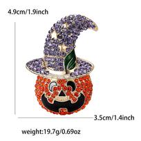 Delicate Alloy Rhinestones Pumpkin Wizard Brooch Halloween Men'S And Women'S Suit Sweater Corsage Ornament Pin gray