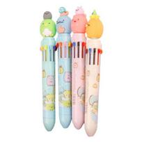 Ballpoint Pen Cartoon Constant Ink No Odor Comfortable Grip Quick Drying Smooth Writing  Color Animals Ballpoint Pen School Supplies white