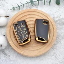For VW Volkswagen Golf 7 MK7 Tiguan MK2 for Seat Ateca Leon FR Ibiza for Skoda Octavia Kodiaq TPU Car Key Case Cover Shell juoda