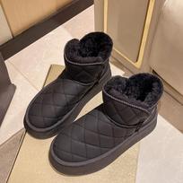 Winter Waterproof Thick Soled Warm Short Tube Snow Boots for Women 40 smėlis