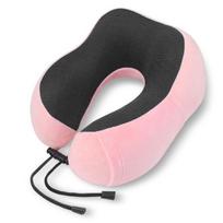 Atminties medvilnės U formos pagalvė Kelioninė pagalvė U formos kaklo pagalvė Magnetinio audinio kaklo apsaugos pagalvė High density neck pillow+storage bag rožinė