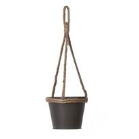 Iron Hanging Flower Pot for Garden Hangable Planter Pot Seasonal House Decors Balcony Hanging Planter for Office Home gray