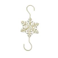 5 vnt Navidad S formos Kalėdų snaigės kabliuko medžio papuošalas, pakabinamas pakabukas namų dekoravimui židinio kojinių kabliukai sidabras