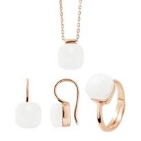 Rinkinys – LOVA LOLA VAN DER KEEN – LINEA MODA – baltas kristalas – 925 sterlingų sidabras – rožinis auksas balta